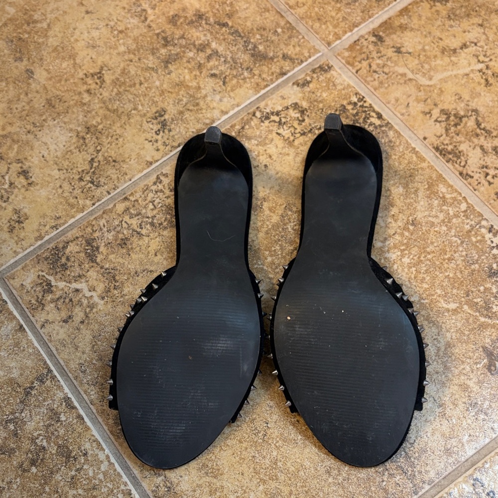 Steve Madden Black Studded Slide Mules - Picture 3 of 3